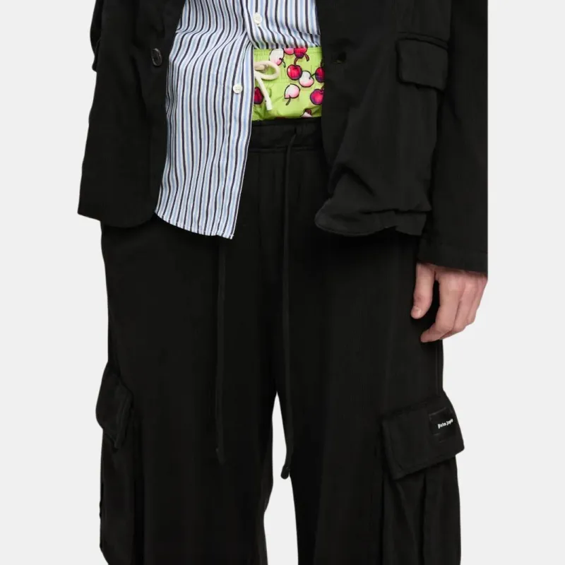 PALM ANGELS Wide leg Jersey Cargo Pants-4