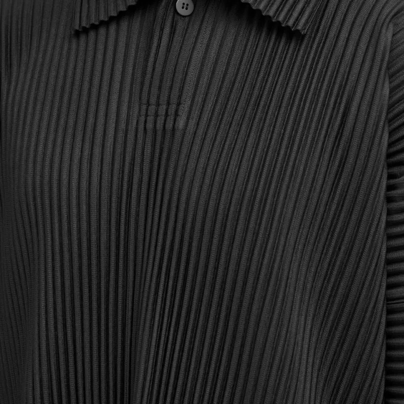 Homme Plissé Issey Miyake FW24 Polo Shirt Men's Black-4