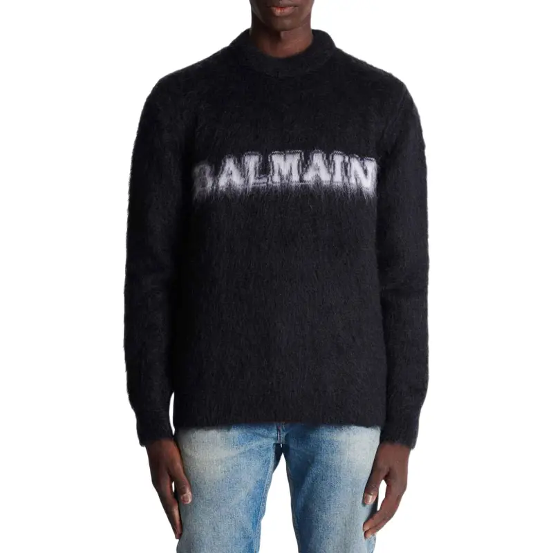 BALMAIN Retro Logo Intarsia Jumper-3