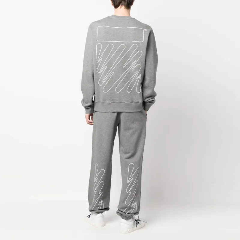 OFF WHITE Wave Outl Diag Slim Crewneck-3
