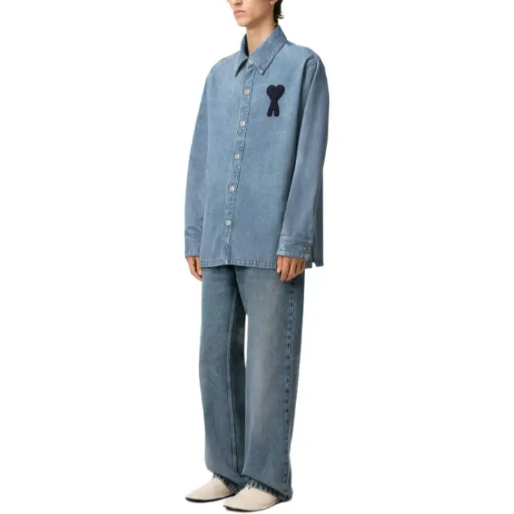 AMIPARIS Paris Ami De Coeur Denim Overshirt-1