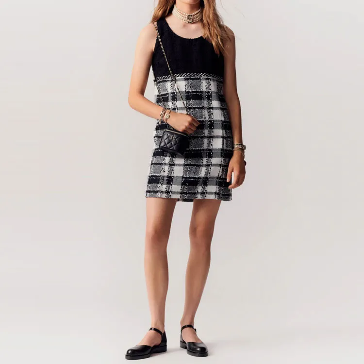 CHANEL Sleeveless Dress Women's Black-1