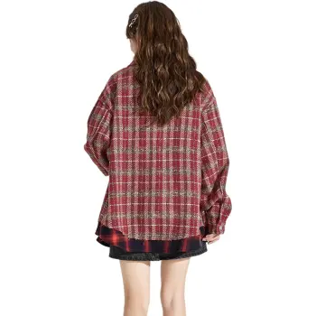 Tonlion Shirts Women's Dark Red
