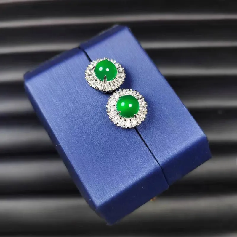 JUNWEN Chalcedony Stud Earrings Women's-5