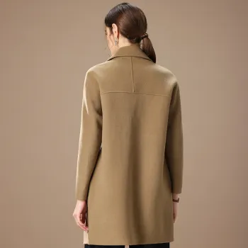FENHONGMALI Coat Women's Pancake Yellow