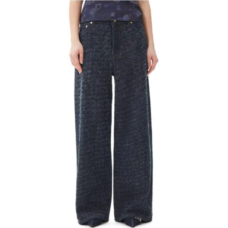 GANNI Wide leg Denim Trousers-2