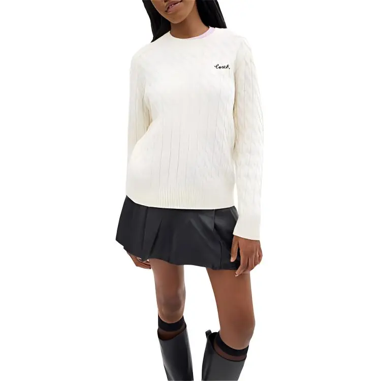 COACH FW24 Sweater Women's Ivory White-1