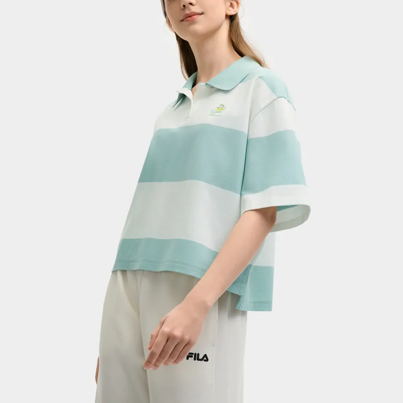 FILA x MAISON KITSUNE ORIGINALE Polo Shirt Women's Fruit Gray Green GN-2