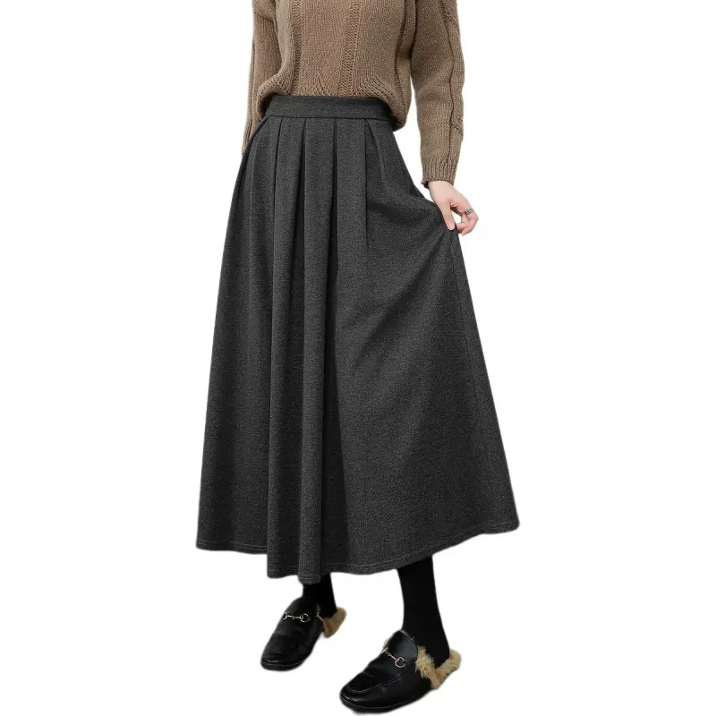 【dme】 Casual Long Skirts Women's Dark Gray-1