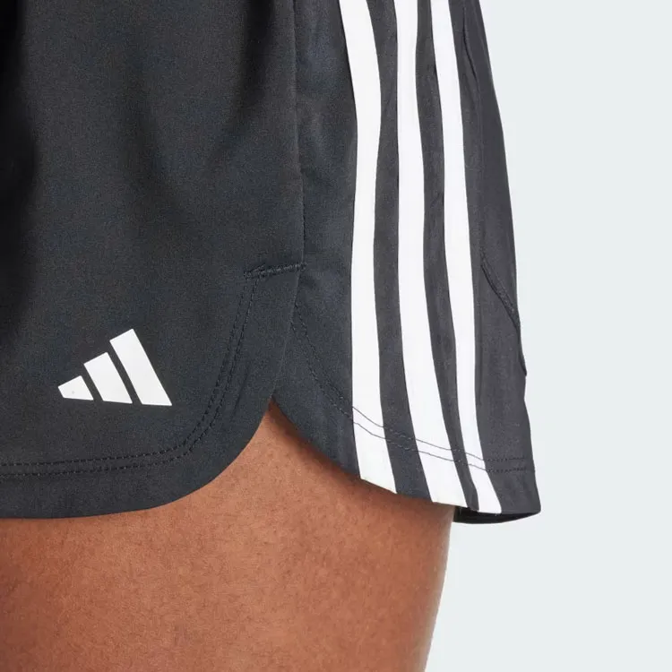 Adidas Pacer Training 3 Stripes Woven Mid Rise Shorts Sports Shorts Women's Black-4