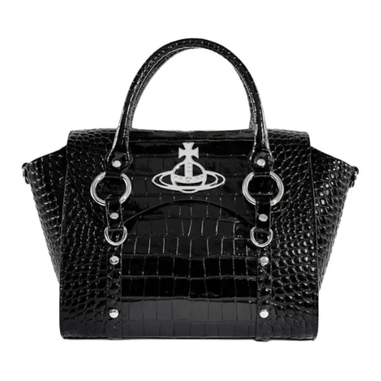 Vivienne Westwood BETTY Leather Handbag Medium Size Women's Black-2