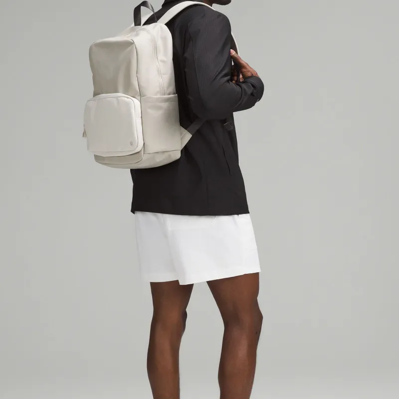 Lululemon Everywhere Canvas Backpack Unisex RWLI/WHTO/TVSG Linen Mixed White Egg White-2