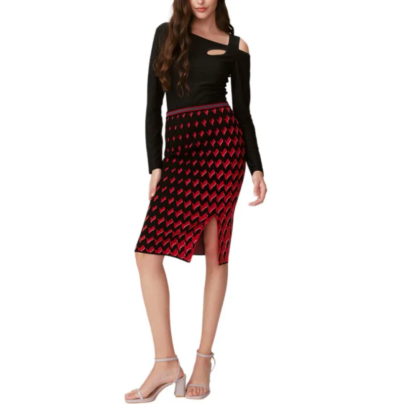 Diane Von Furstenberg SS25 Knit Long Skirts Women's Red-1