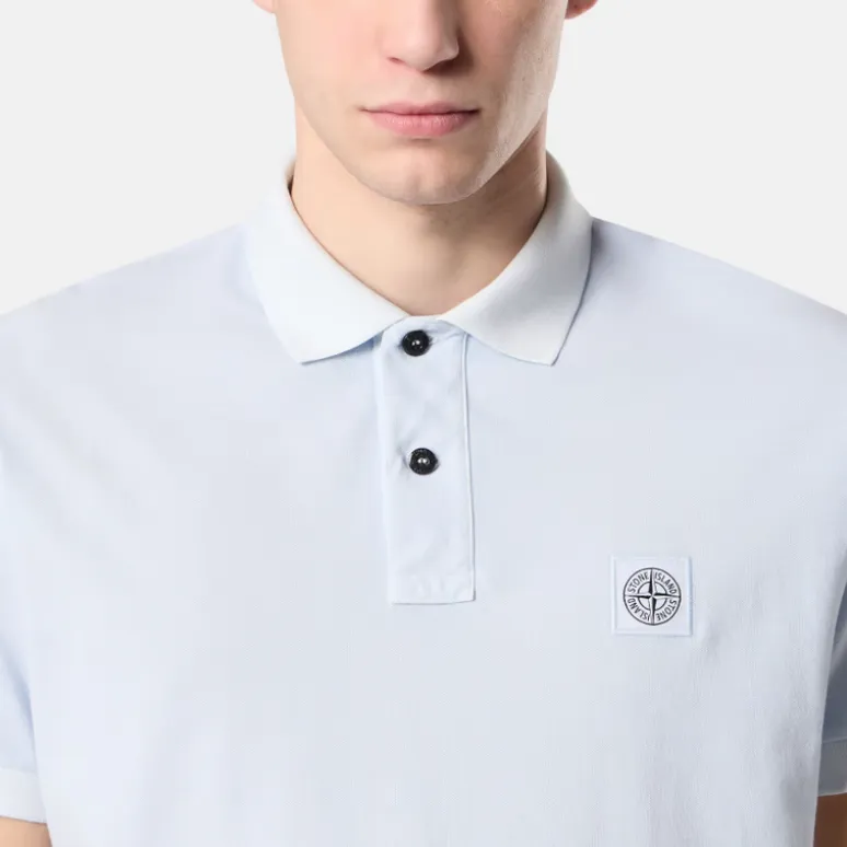 STONE ISLAND Compass Patch Buttoned Polo Shirt-4