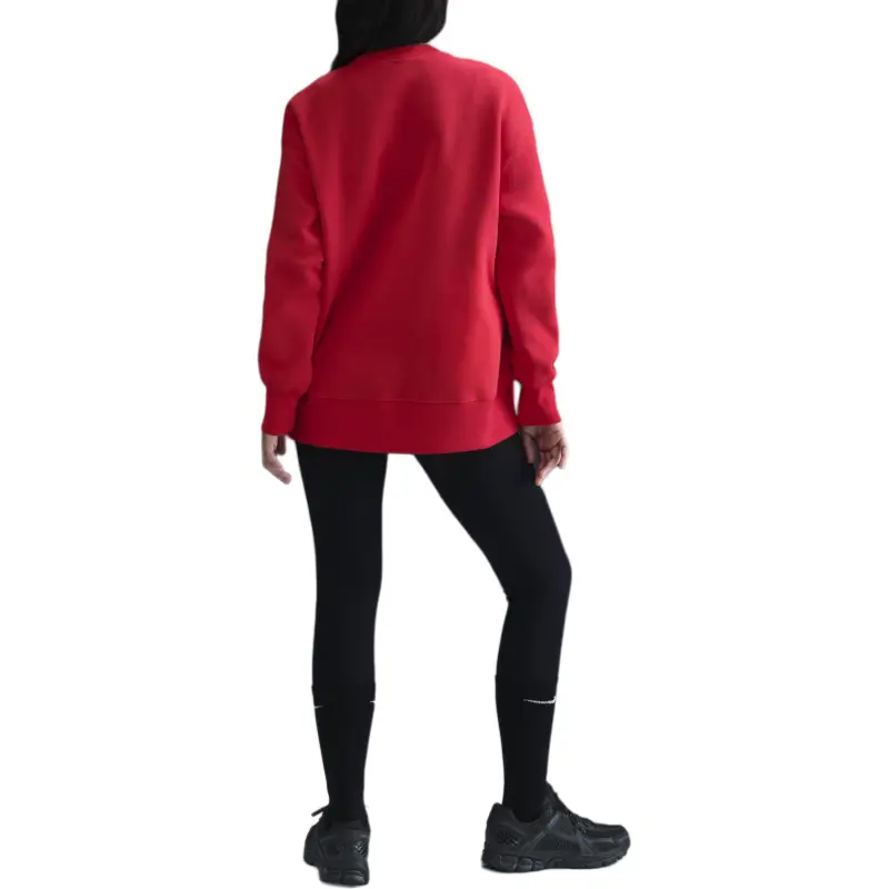 Nike PHNX FLC OS LONG CRE Sweatshirt Women's Red-2
