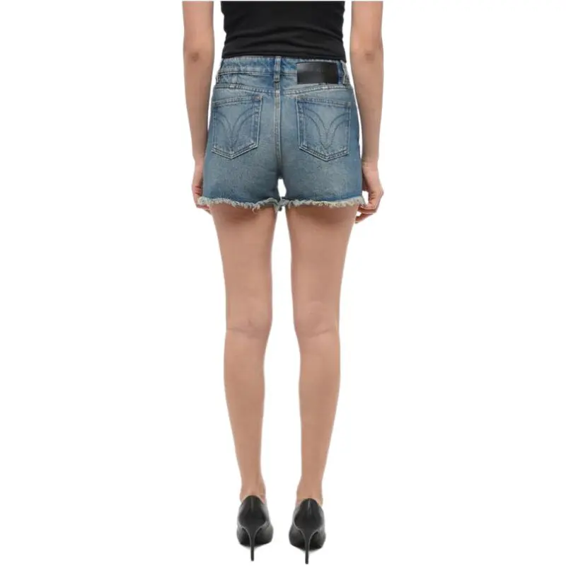 AMIPARIS Paris Mid-Rise Frayed Denim Mini Shorts-3