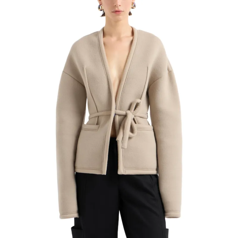 GIORGIO ARMANI Single breasted Jacket In Viscose And Cashmere Jersey-1
