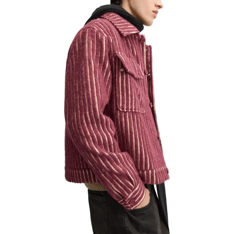 ZARA Jackets Coats Men's Overripe Plum Color-5