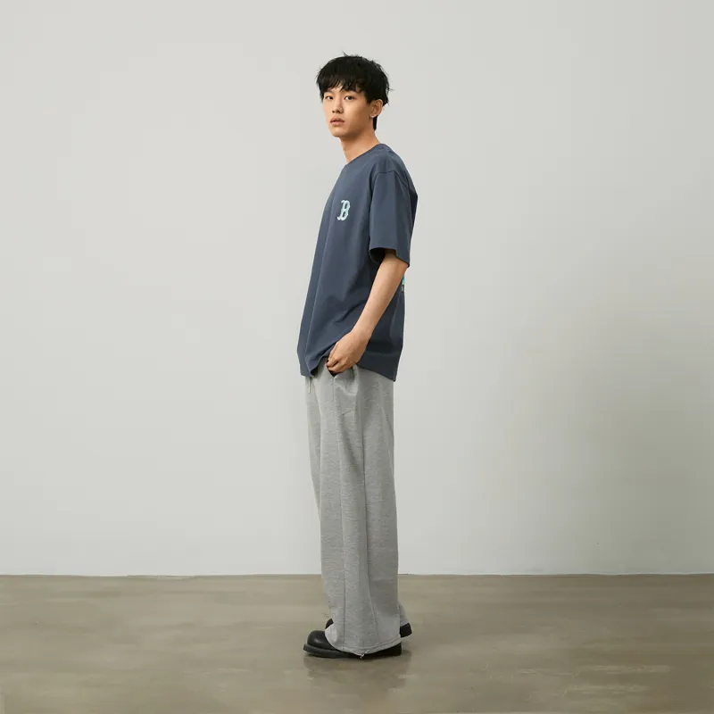 MLB MONOGRAM Reading Collection SS24 Set in Sleeve T Shirt Unisex Dark Gray-5