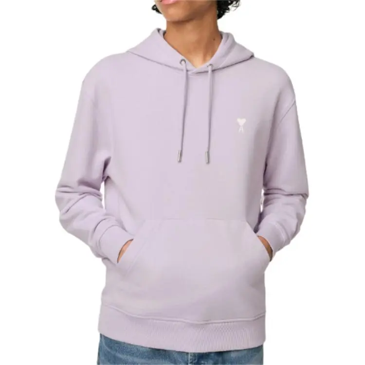 Ami Paris Ami De Coeur Logo Embroidered Drawstring Hoodie-3