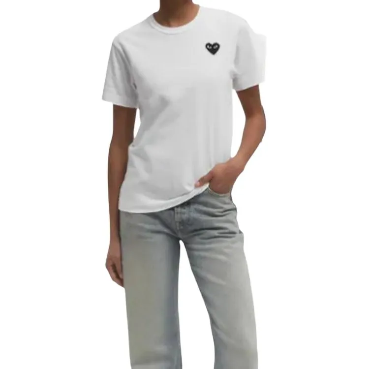 COMME DES GARCONS SHIRT Emblem Rhinestone Heart T-Shirt-1
