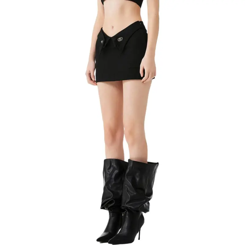 YJ1NGZYZJ Cargo Short Skirts Women's Black-5