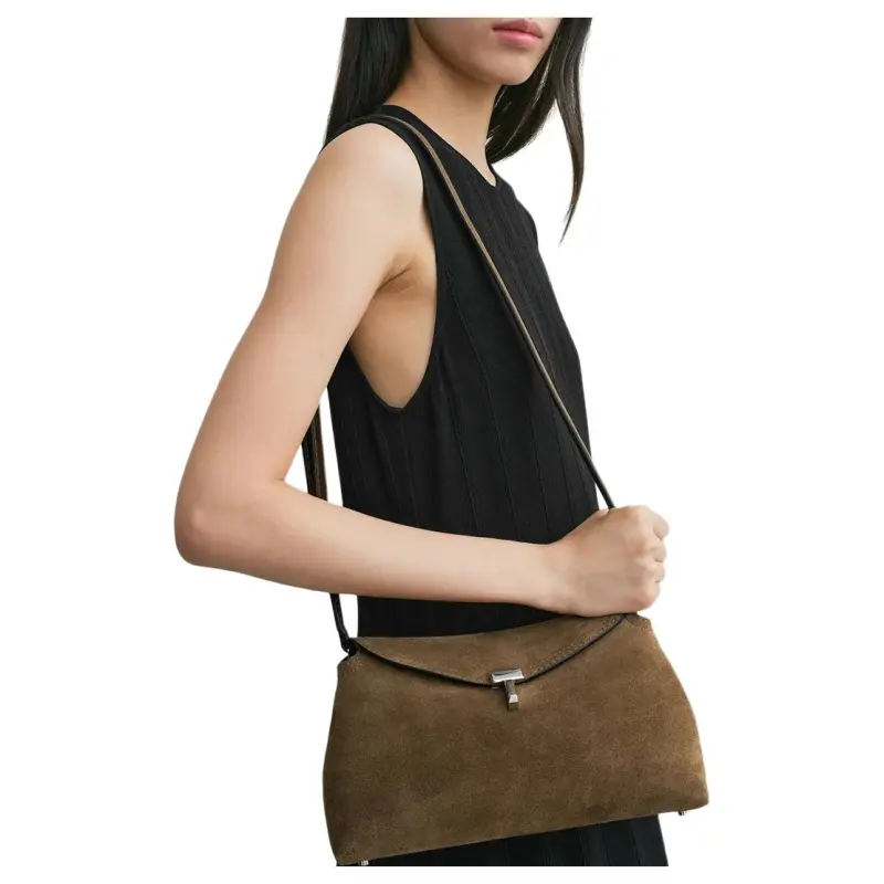 TOTEME Calfskin One Shoulder Clutch Women's Tobacco-3