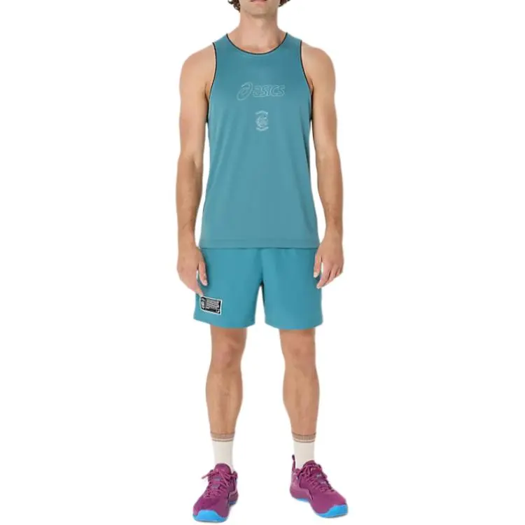 Asics Casual Shorts Men Blue-4