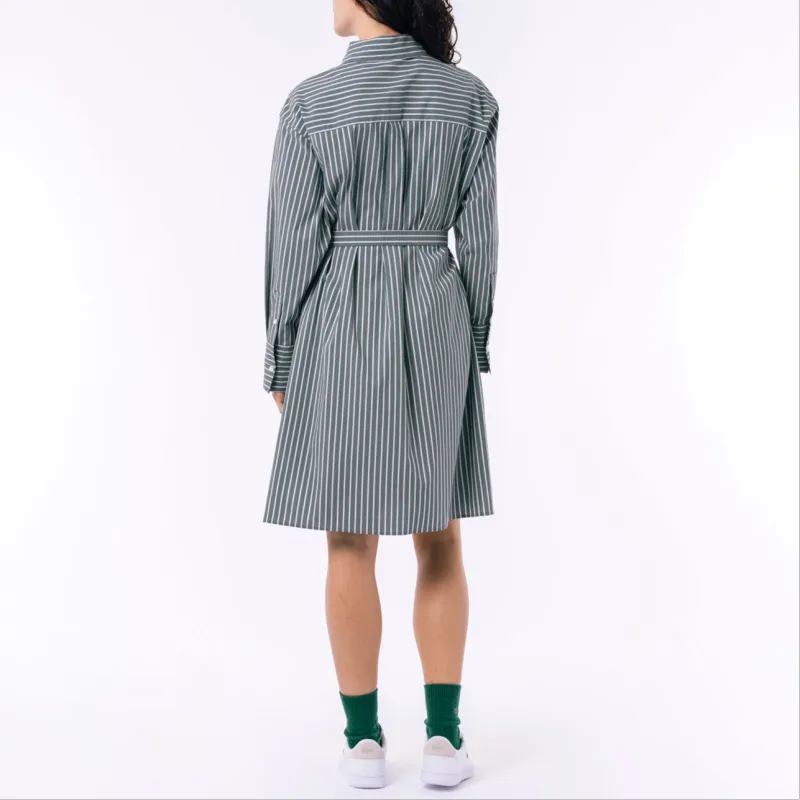 LACOSTE Long Sleeved Dress Women's Green-3