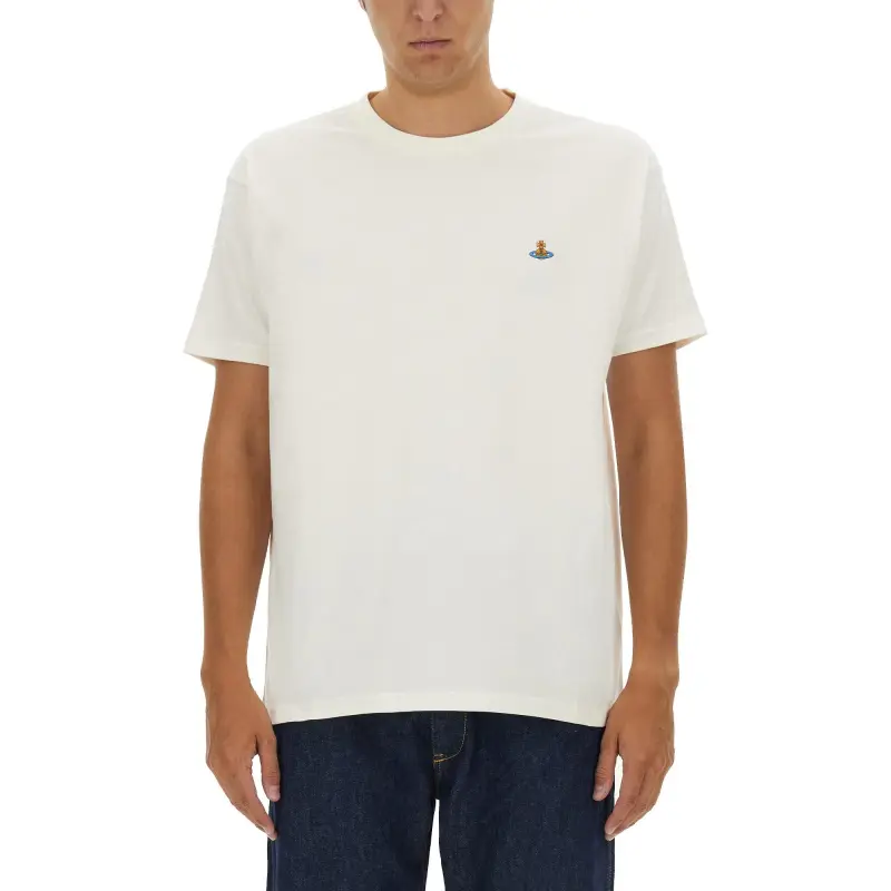 Vivienne Westwood Logo Embroidered Crewneck T Shirt-2