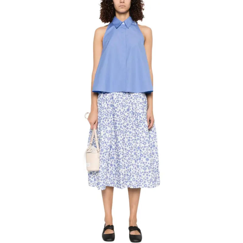 MARNI Flared Cotton Blouse-1