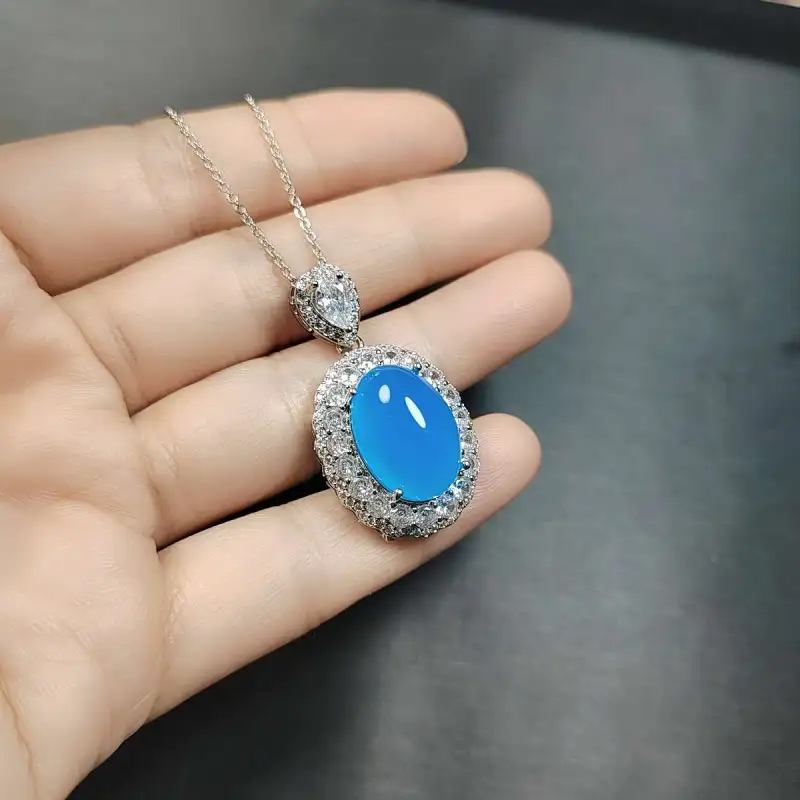 Gifts Chalcedony Necklaces Unisex-5