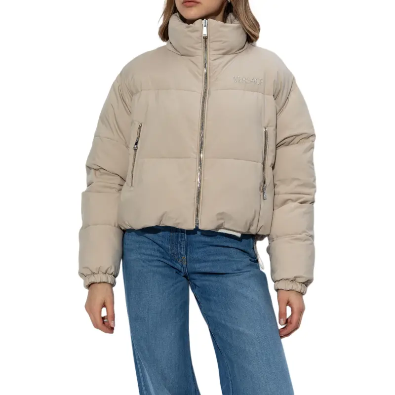 VERSACE Logo Embroidered Reversible Padded Jacket-2