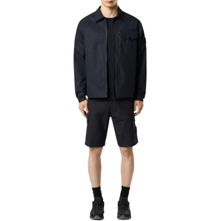 STONE ISLAND Ghost Logo Patch Zip-Up Overshirt-3