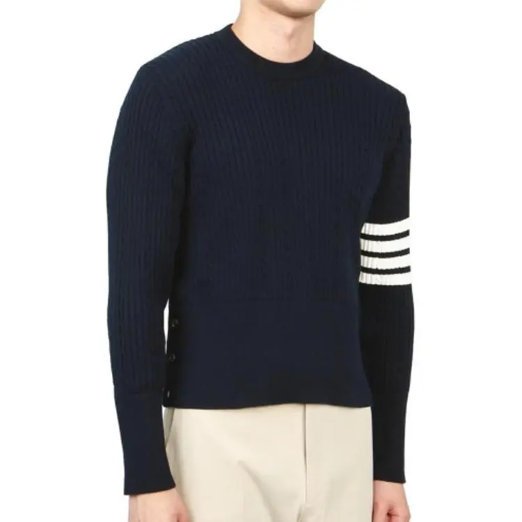THOM BROWNE 4 Bar Stripe Detailed Crewneck Jumper-3