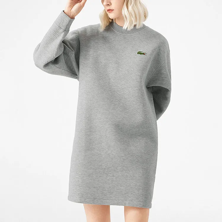 LACOSTE Long-Sleeved Dresses Women's Light Gray-3