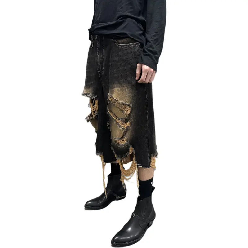 TERRA INCOGNITA Denim Shorts Unisex Black-2