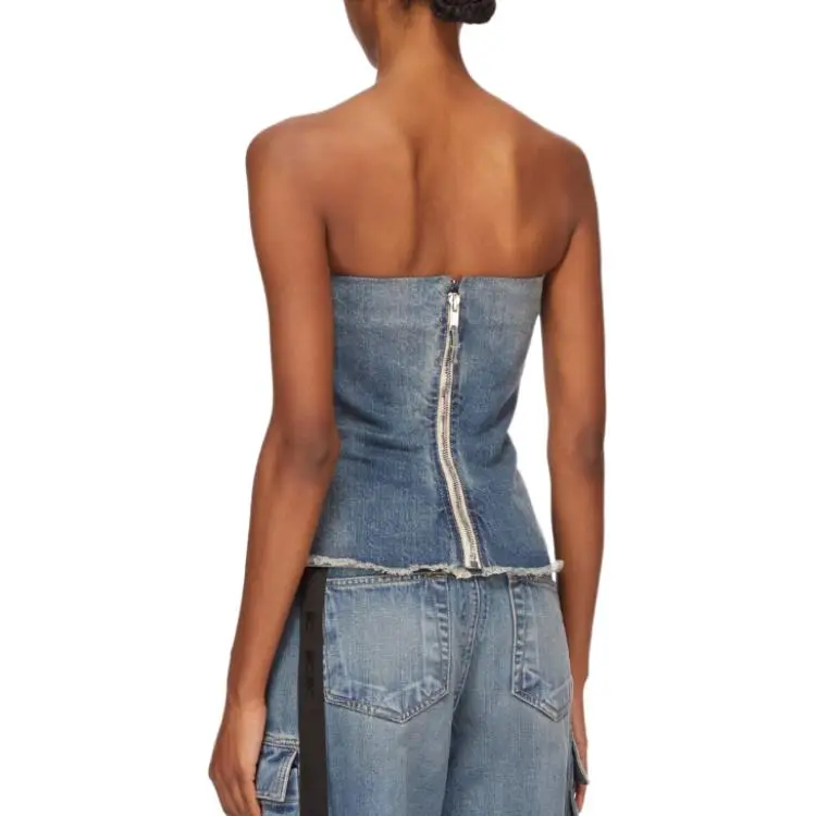 Rick Owens DRKSHDW SS25 Strapless Top Women's Water Indigo-0