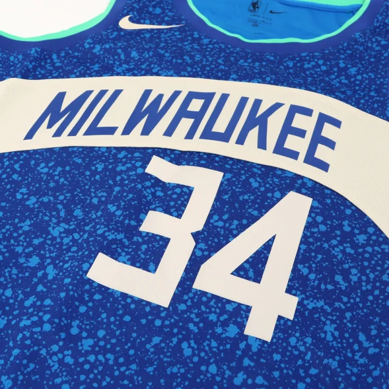 Nike Nba Milwaukee Bucks Giannis Antetokounmpo City Edition 23/24 Swingman Jersey-3
