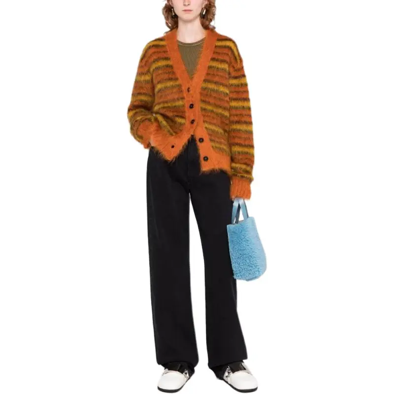MARNI Striped Knitted Cardigan-2