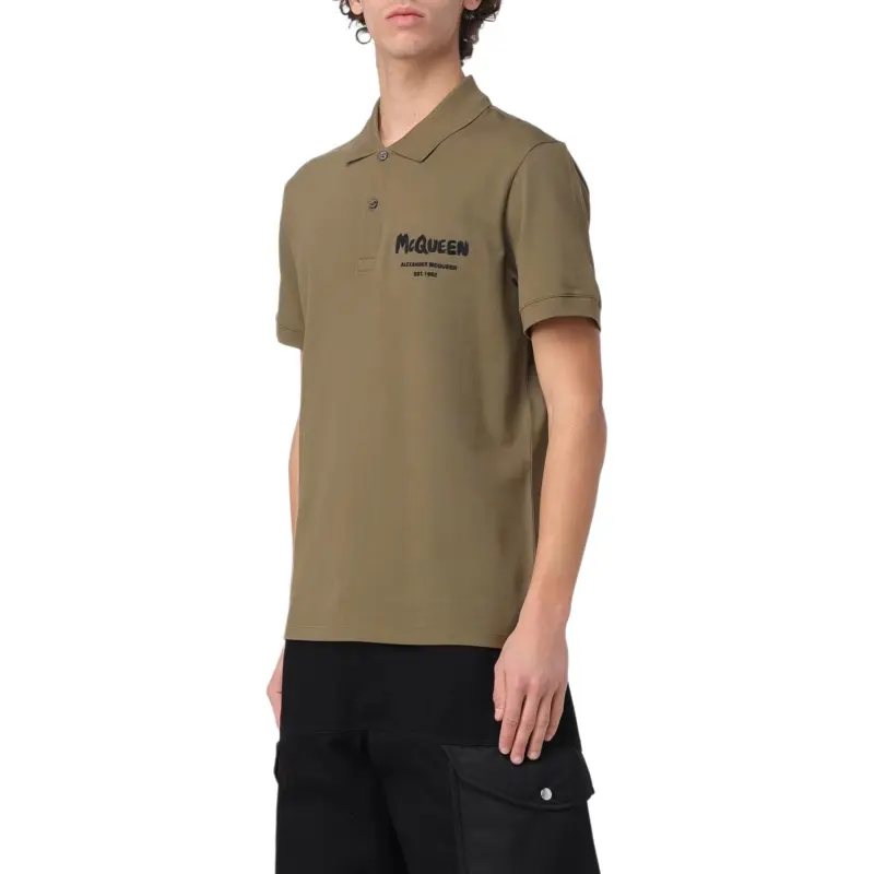Alexander McQueen Graffiti Printed Polo Shirt-4
