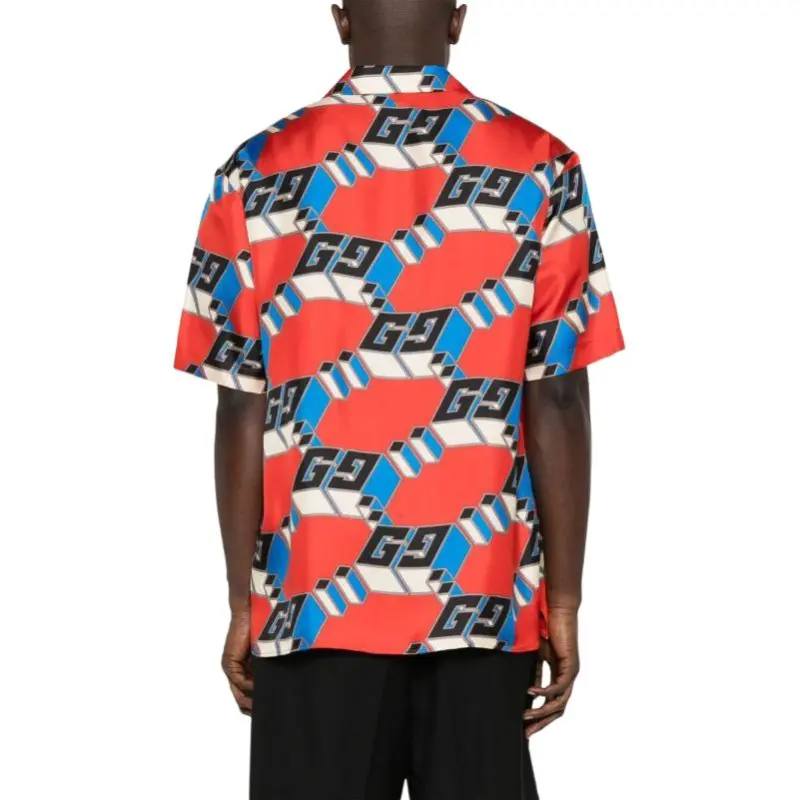 GUCCI 3D Gg Printed Satin Shirt-3