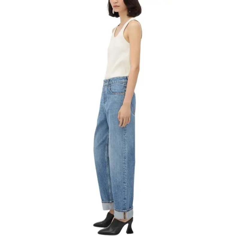 Bottega Veneta Vintage Indigo Turned Up Jeans Women's Indigo-3