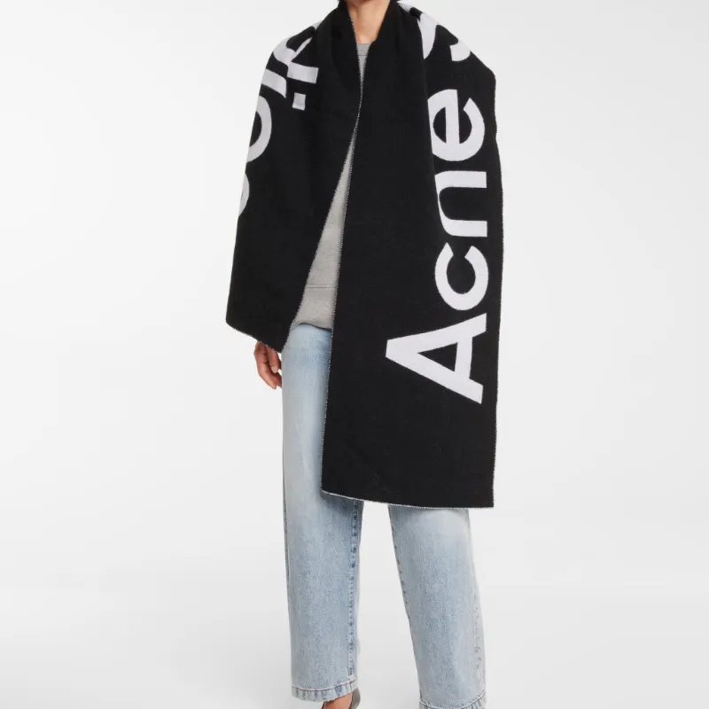 Acne Studios Logo Jacquard Scarf-4