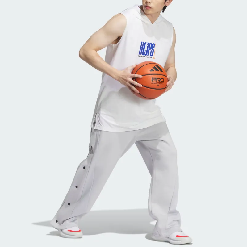 Adidas BASKETBALLHooded Basketball Jersey Unisex White-3