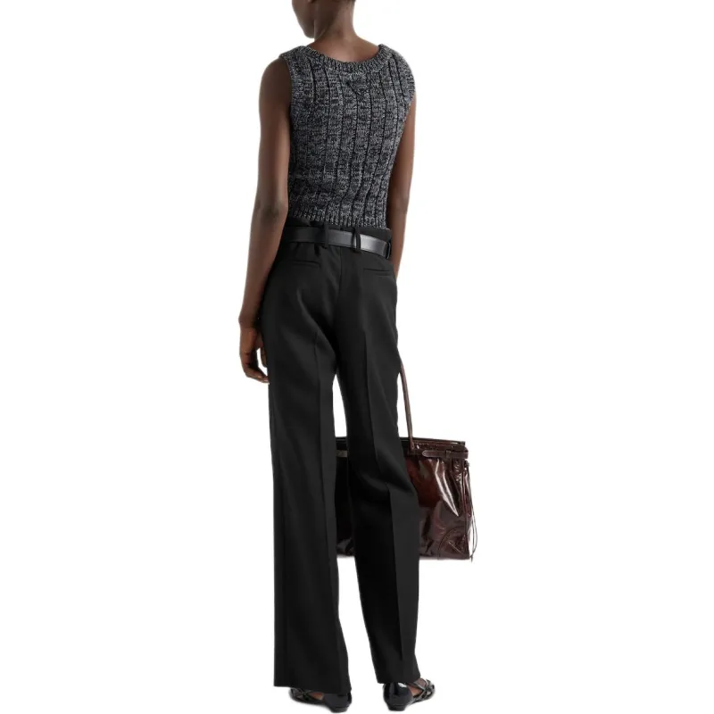 PRADA Belted Pleated Trousers-4