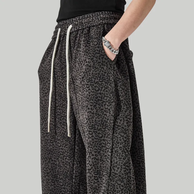 ALL IN Casual Pants Men's Leopard Print Gray-2