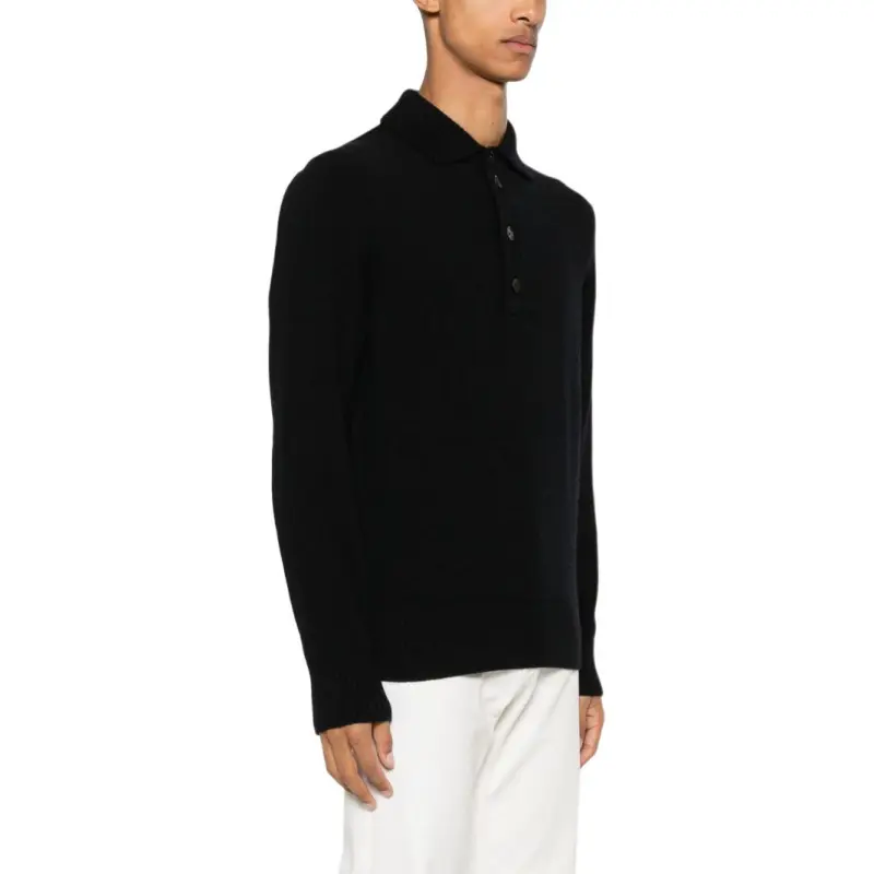 Zegna Half Button Knitted Polo Shirt-6