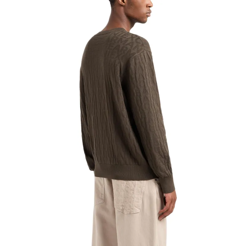 ARMANI EXCHANGEAE FW24 Knitwear Men's Olive Brown-2