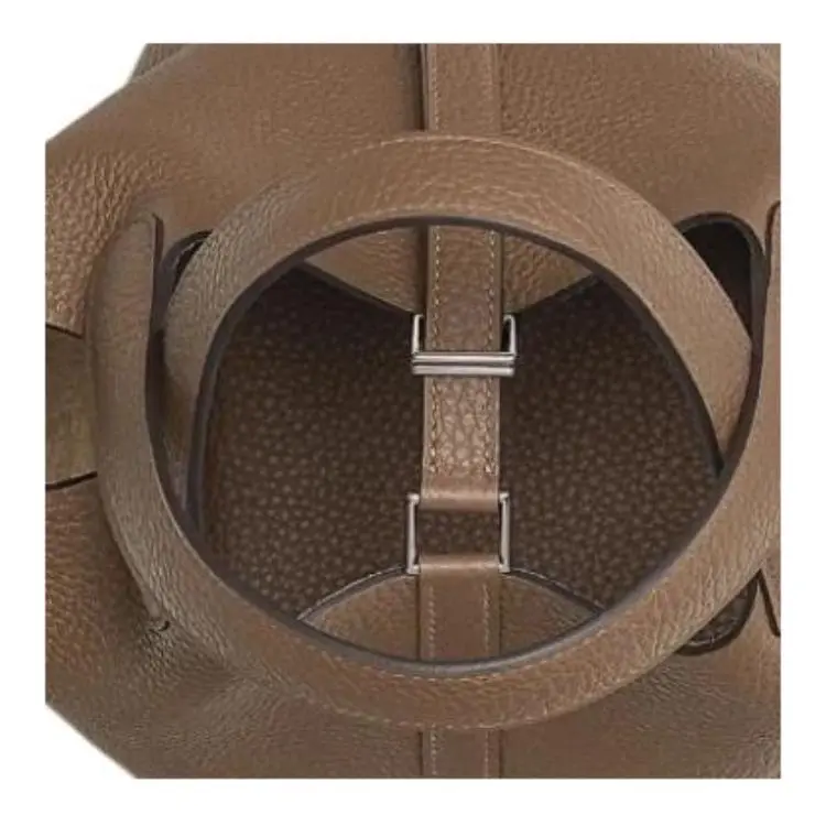 HERMES Picotin Lock Taurillon Clemence Leather Basket Bag, Bucket Bag, Handbag Women's Chestnut With Cookie-3
